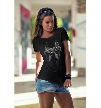  Дамска тениска с щампа Doberman