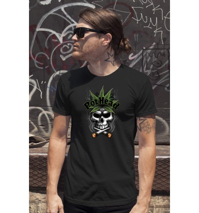 Мъжка тениска с щампа Pothead Skull