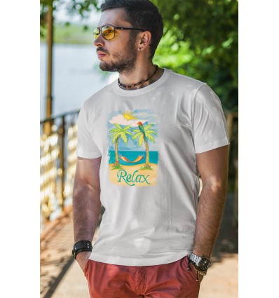 Мъжка тениска с щампа Relax