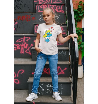 Детска тениска с щампа Smurf Girl