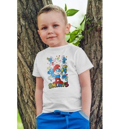 Детска тениска с щампа Smurfs