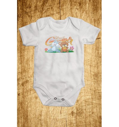 Бебешко боди с щампа Rabbit and Bear 3