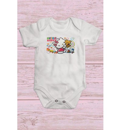 Бебешко боди с щампа Hello Kittis Mecho