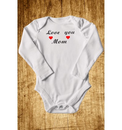 Бебешко боди с щампа Love you Mam