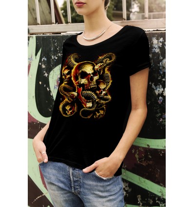 Дамска тениска с щампа Skeletel Snakes